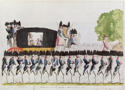 The Return of the Royal Family to Paris, 25 June 1791 by French School